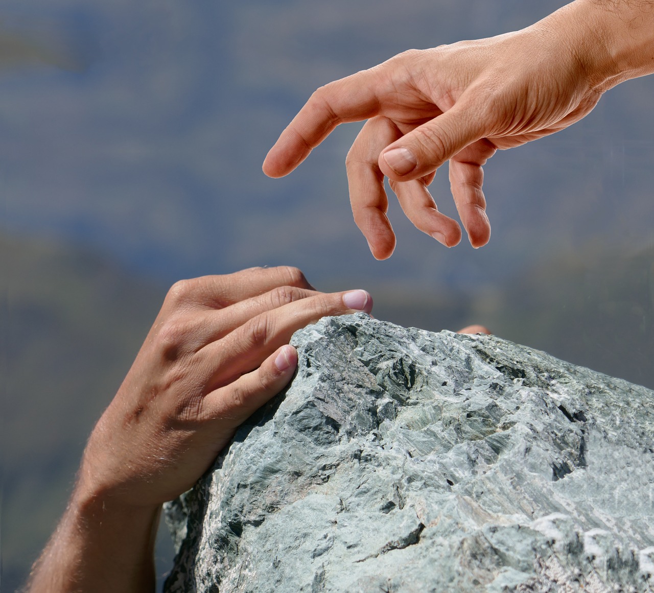 helping, hands, climbing